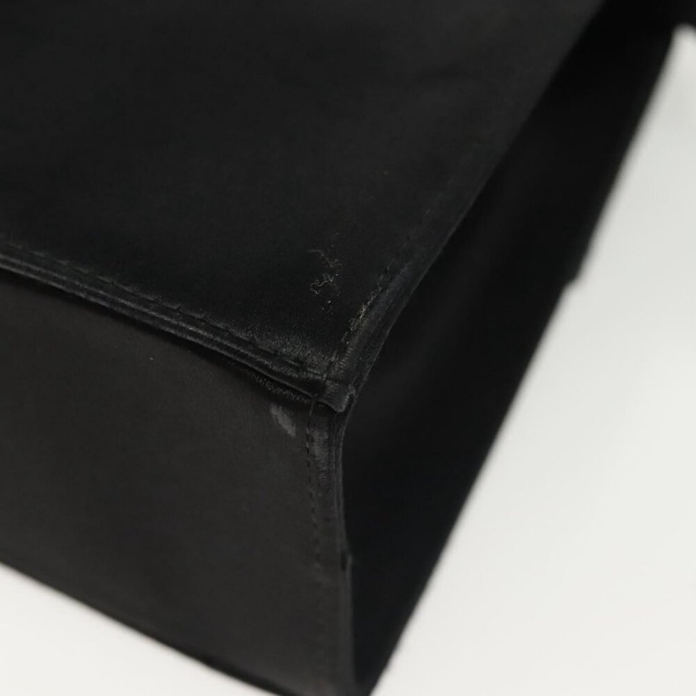 Authentic Salvatore Ferragamo Vala Shoulder Bag Satin Black Gold - Picture 16 of 16